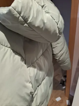 Abrigo acolchado verde agua Zara