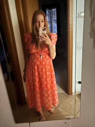 Vestito lungo Premaman arancione