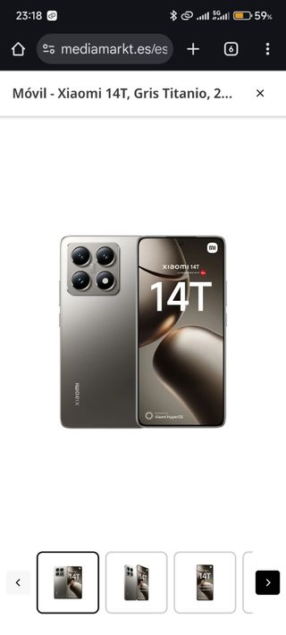 Xiaomi 14T Gris Titanio 512GB