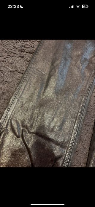 Pantalones plateados Zara