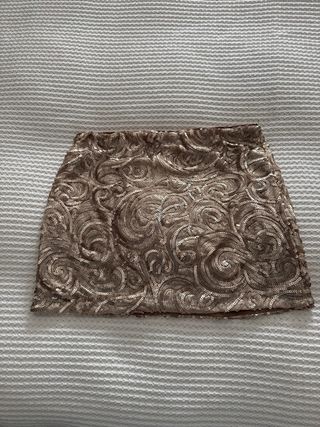 Falda mini lentejuelas vintage rosado dorado