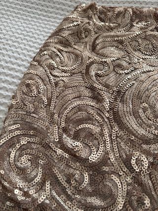 Falda mini lentejuelas vintage rosado dorado