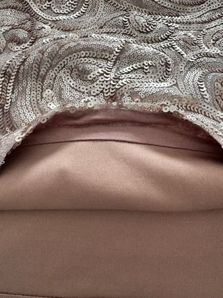 Falda mini lentejuelas vintage rosado dorado