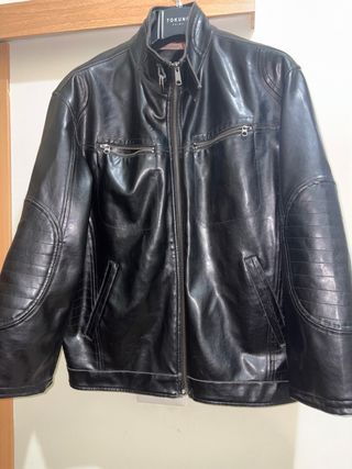 Giubbotto similpelle nero uomo