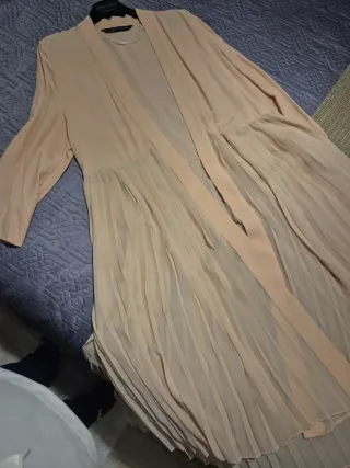 Caftan donna plissettato pesca