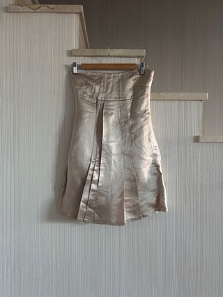 Vestido elegante Massimo Dutti dorado claro