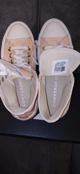 Converse plataforma beige/blanco talla 37