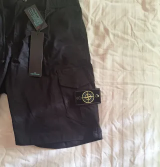 Stone Island Pantalón Corto Cargo Talla XL Negro