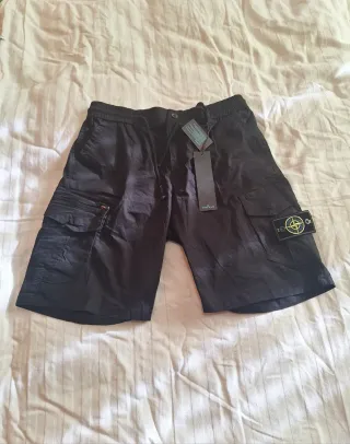 Stone Island Pantalón Corto Cargo Talla XL Negro