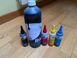 Kit tintas impresora 1L negro + 3x100ml