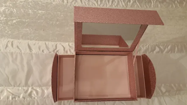 Caja Joyero Rosa Brillante con Espejo