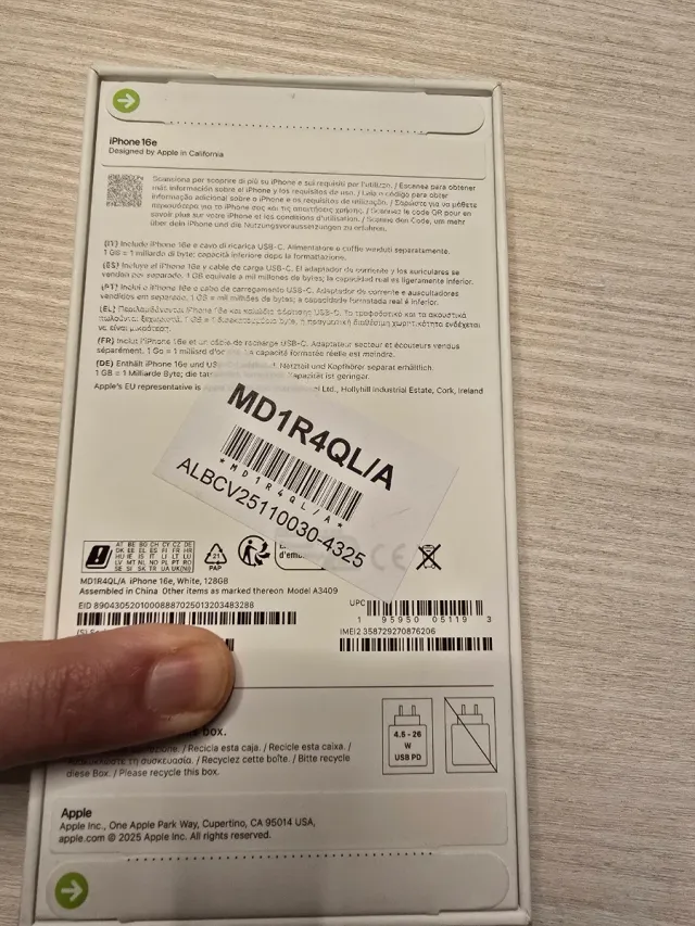 iPhone 16e 128GB Bianco