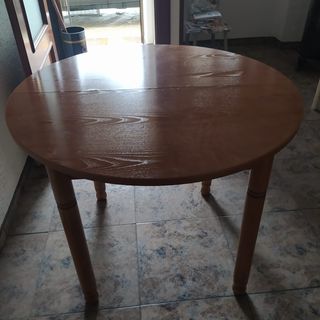 Mesa de comedor extensible de madera
