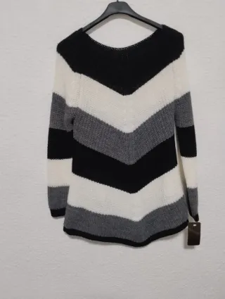 Jersey Chevron Negro Blanco Gris