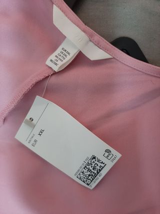 Vestido satén tacto seda xxl HyM rosa