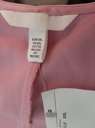 Vestido satén tacto seda xxl HyM rosa