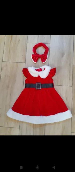 Vestido e fita de Natal para criança
