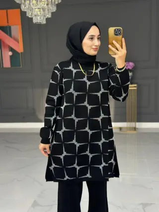 Conjunto Turquía Negro y Plateado