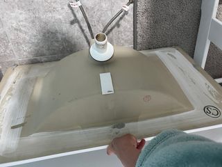 Lavabo de cerámica blanco