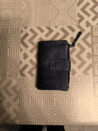 Cartera azul y gris  De piel