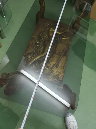 Mesa de centro vintage cristal y metal