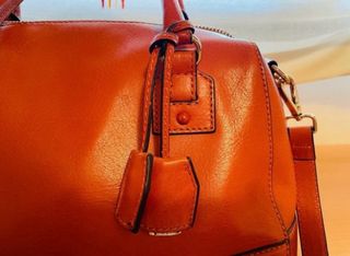 Bolso Uterqüe Piel marrón whisky