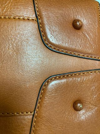 Bolso Uterqüe Piel marrón whisky