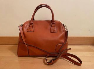 Bolso Uterqüe Piel marrón whisky