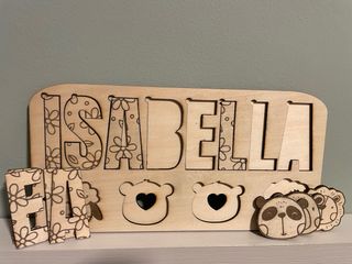 Puzzle lettere e animali in legno