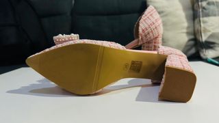 Tacones Rosa con Lazo y Perlas