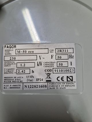 Termo Fagor 50L M-50 ECO