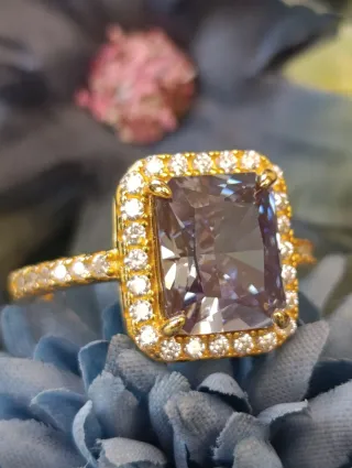 Anello Argento 925 Placcato Oro18k con Zircone