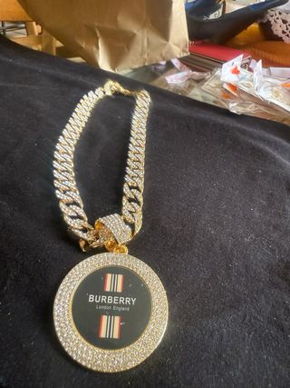 Collar Plata y Acero Baño Oro