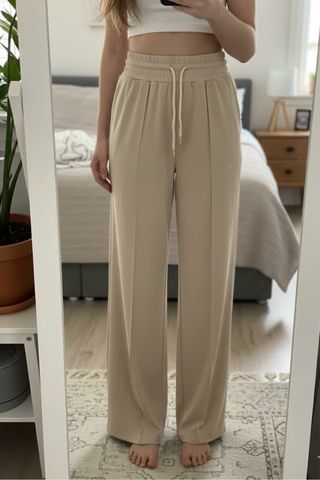 Pantalón palazzo caqui/beige Nuevo tiro alto