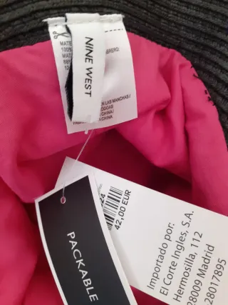 SOMBRERO DE PLAYA NINE WEST TALLA UNICA NUEVO. CON