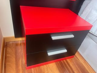 Habitación Matrimonio Moderna Roja y Negra