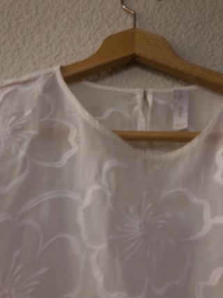 Blusa Mango bordada blanca Talla L