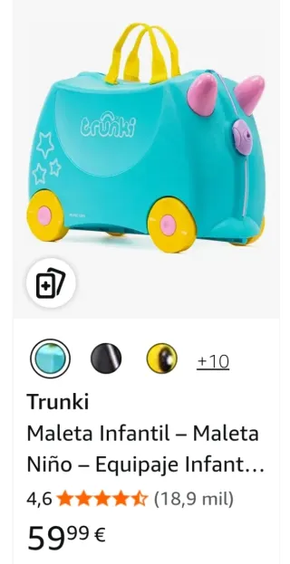 Maleta infantil Trunki turquesa y naranja Nemo