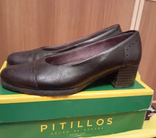Zapatos Pitillos Tacon 5cm Talla 38 Negros