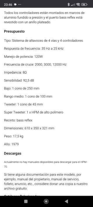 Altavoces Pioneer HPM-70