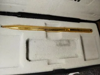 Bolígrafo vintage bañado en oro