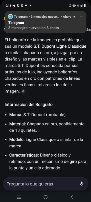 Bolígrafo vintage bañado en oro
