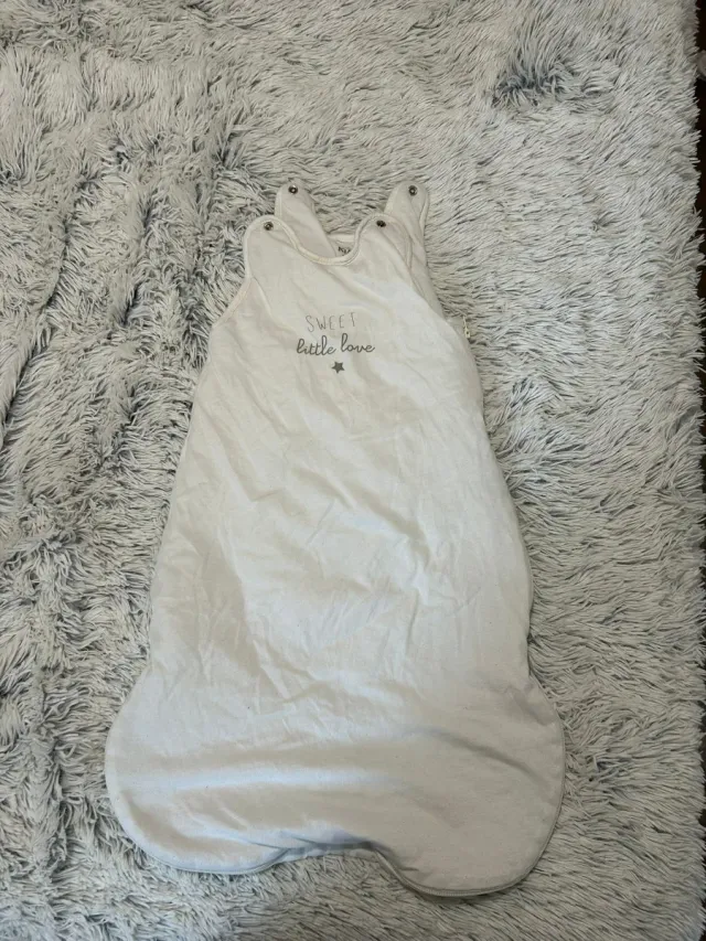Saco dormir bebé blanco calentito talla 6-24 meses