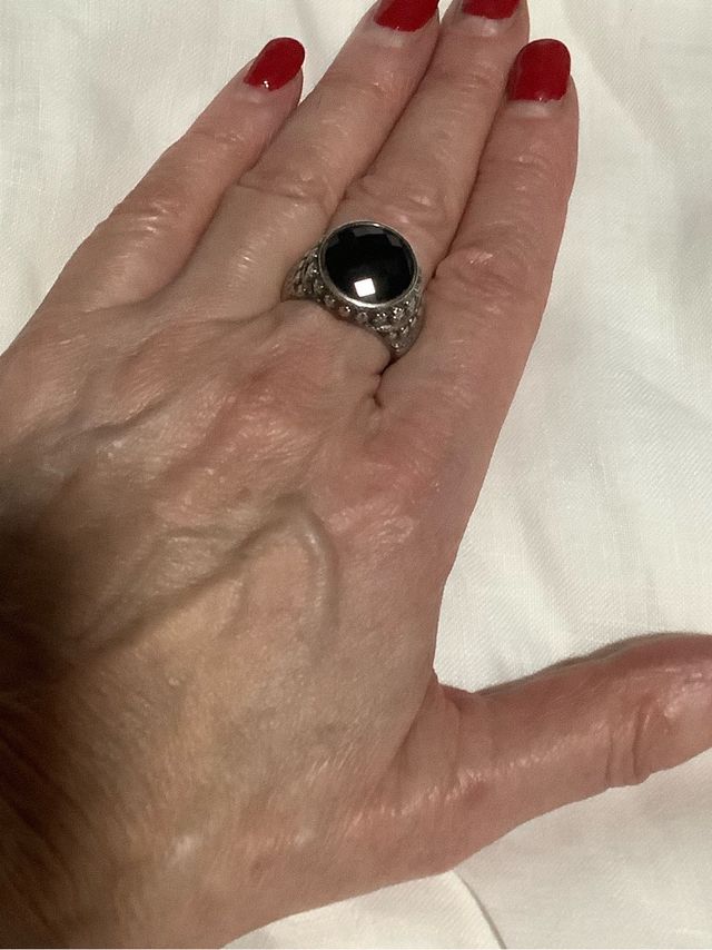 Parure Anello e Bracciale Teschio Nero Argento