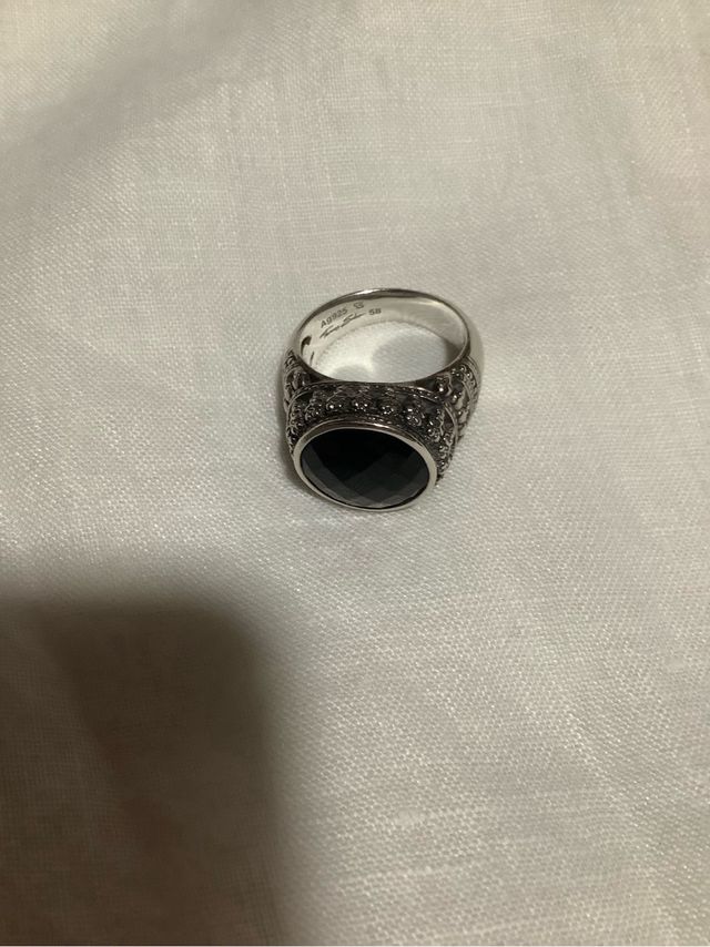 Parure Anello e Bracciale Teschio Nero Argento