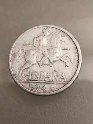 10 céntimos España 1945 error borde
