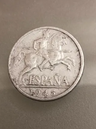 10 céntimos España 1945 error borde