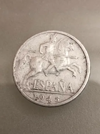 10 céntimos España 1945 error borde