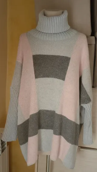 Jersey lana cuello alto oversize