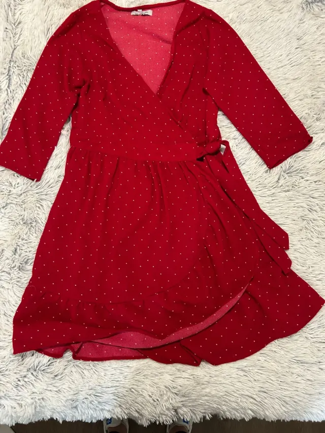 Vestido cruzado rojo lunares Amichi Talla S
